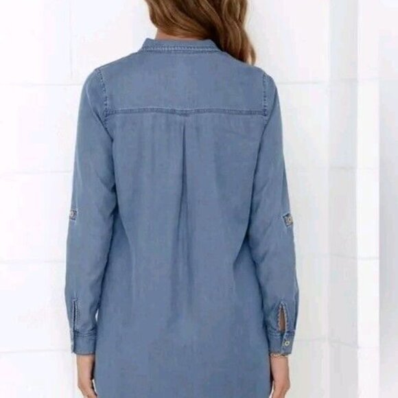 Lulus Women's XS Chambray Shirt Dress - Picture 5 of 8
